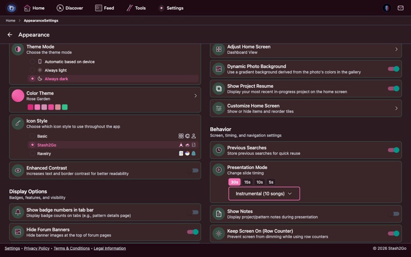 Dark mode toggle with Light, Dark, and Auto options