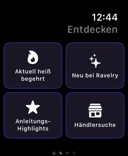 Apple Watch discover screen with Hot Right Now and pattern highlights