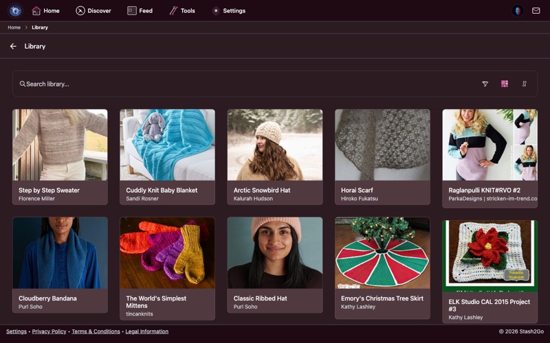 Stash2Go queue list showing saved patterns with status and priority