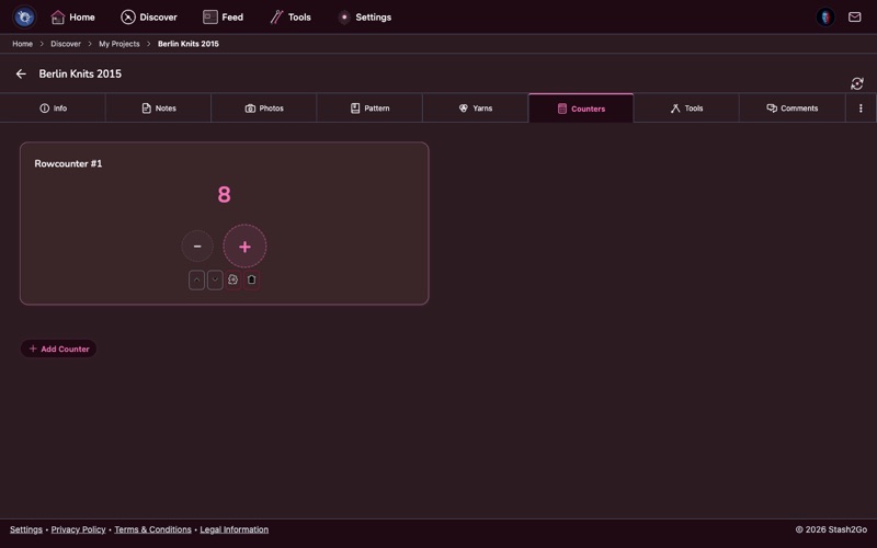 Counter value advanced after several taps on the large plus button