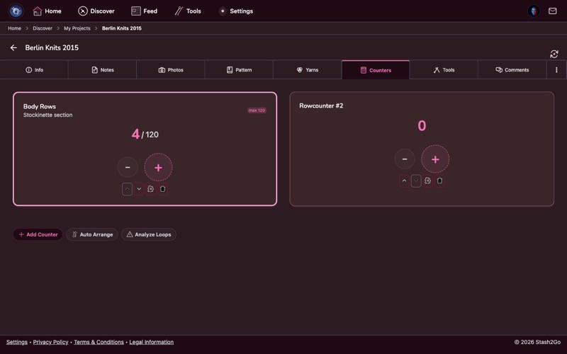 Three counters visible with different configurations showing a growing counter setup