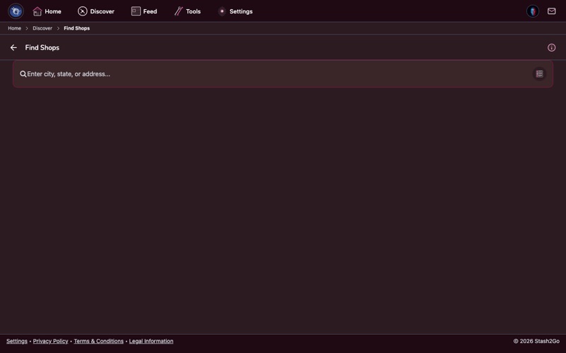 Stash2Go shop locator showing yarn shops on a map with ratings and directions