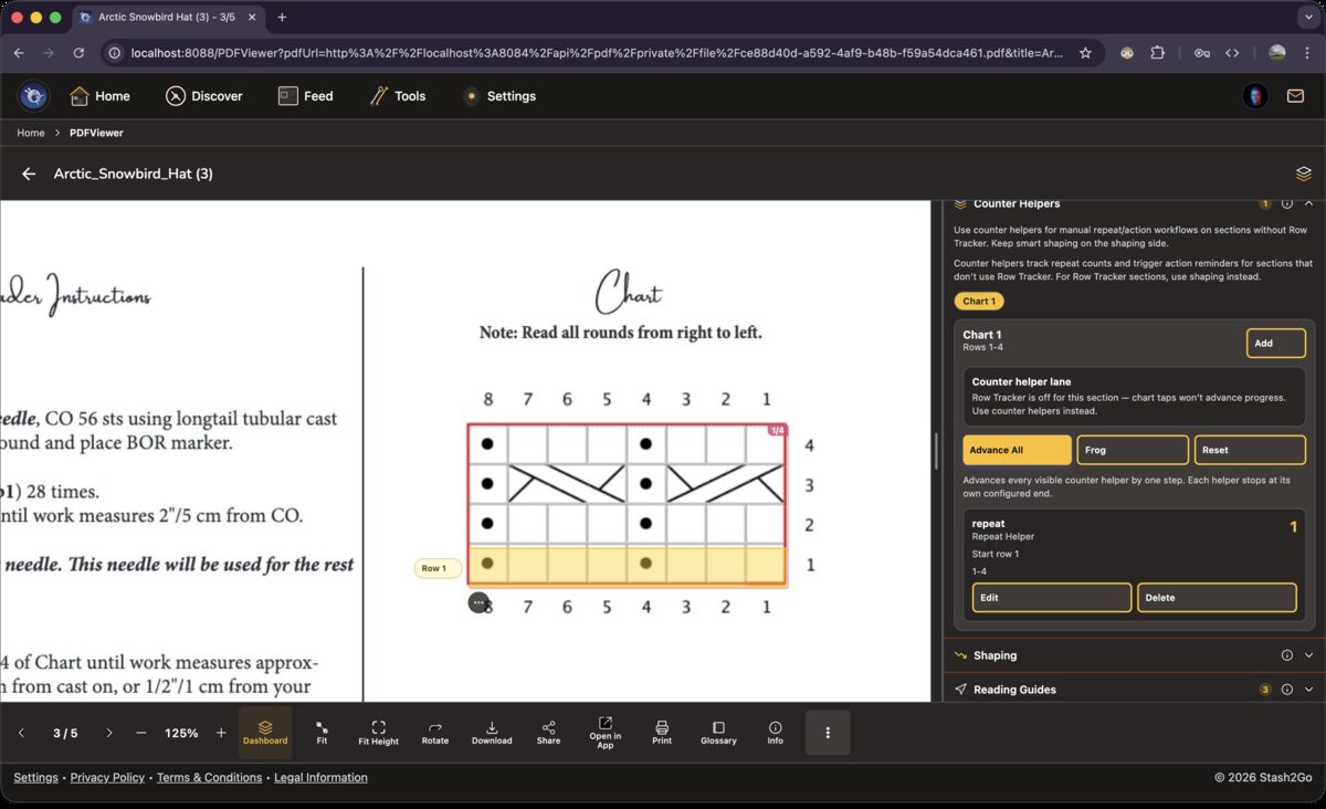 Action helper active showing Advance All, Frog, and Reset buttons, with a repeat counter displaying the current value