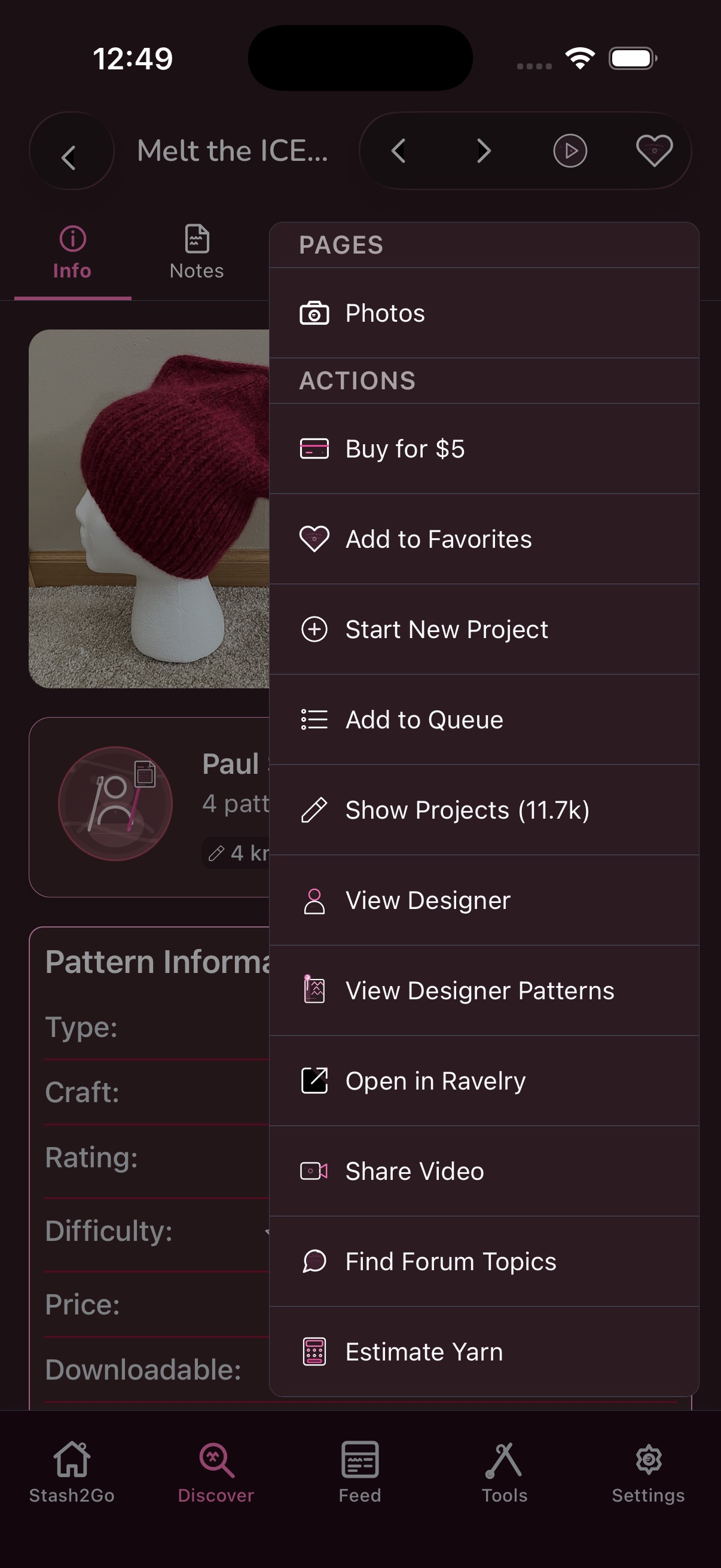 Actions menu with Share Video option highlighted