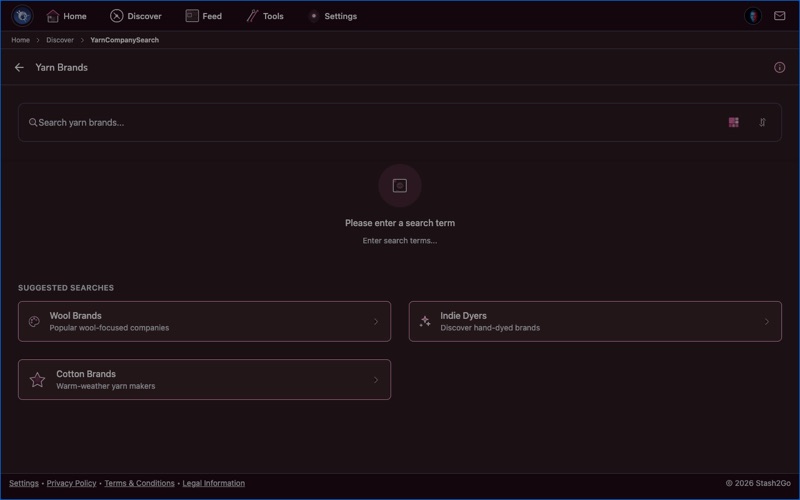 Yarn companies list showing brands and their product lines