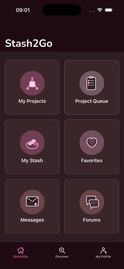 Basic Stash2Go — Home screen