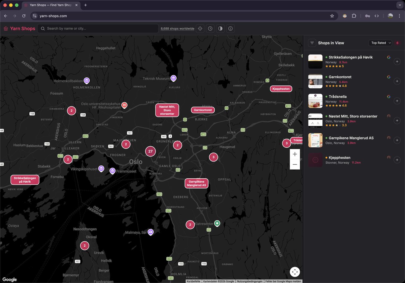 Yarn Shops — Find yarn shops worldwide